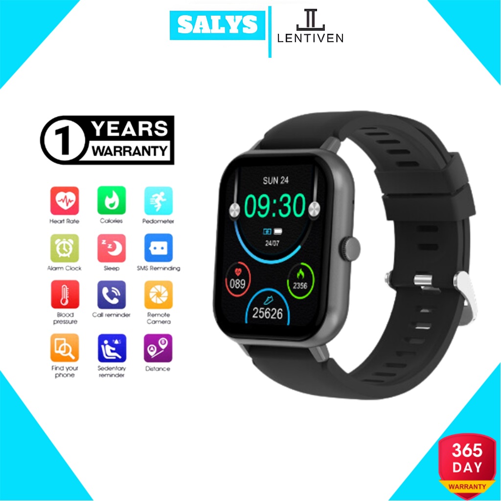 SALYS LENTIVEN Smartwatch Waterproof Jam Tangan Pria Wanita Anti Air Sport Tracker