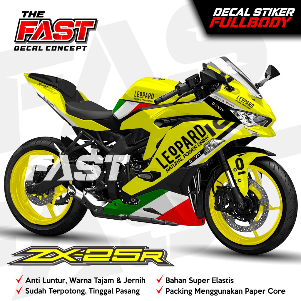 COD Decal Stiker Ninja ZX25R Fullbody Leopard Stiker decal Variasi ZX25R Biru Navi Keren Tertutup