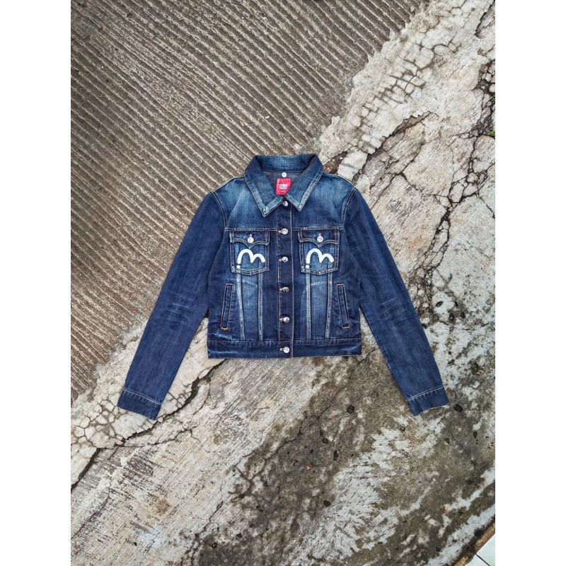 EVISU TRUCKER JACKET BIG LOGO