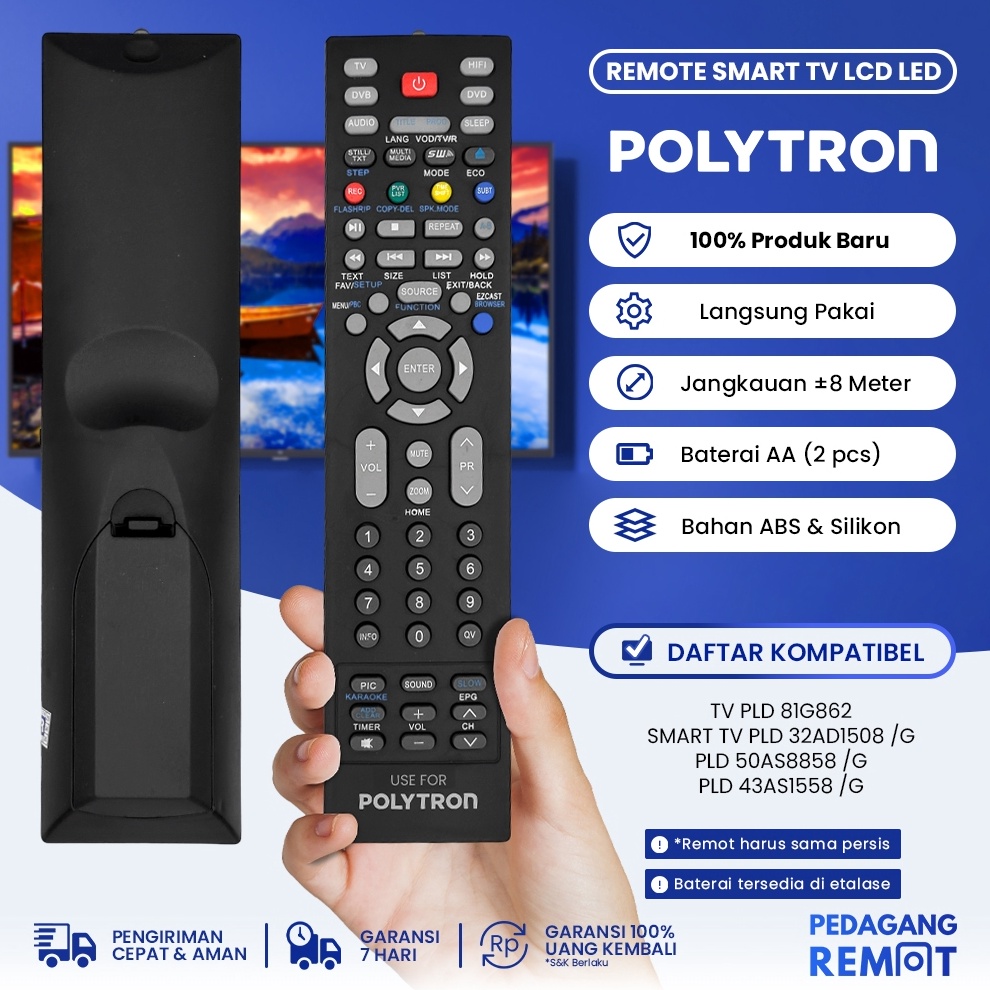 BIG DISCOUNT Remot Remote TV Polytron LCD LED Android Smart TV 81G862  81i69 PLD 32AD158 G PLD 5AS88
