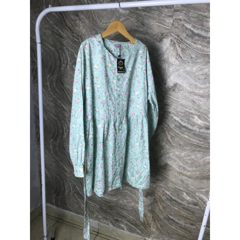 Terbaru tunik Lavinia full kancing dan tali Bahan Katun Jepang