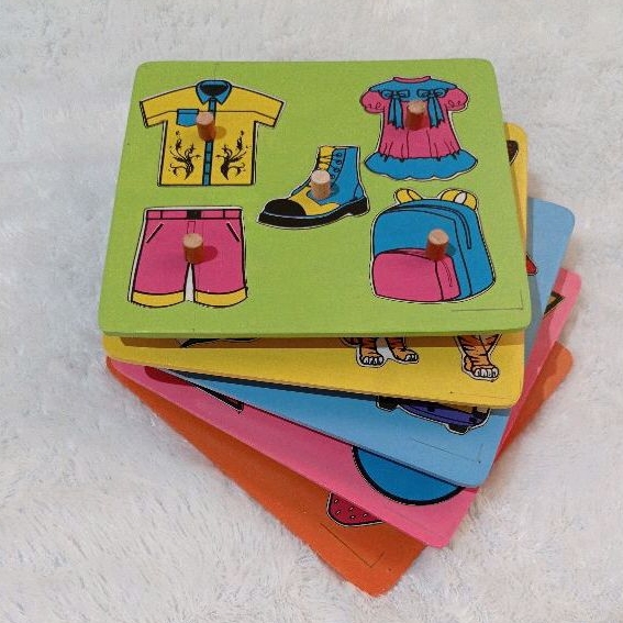 NusaEduToys - PAKET PUZZLE KNOB / APE TK dan PAUD / mainan edukasi anak