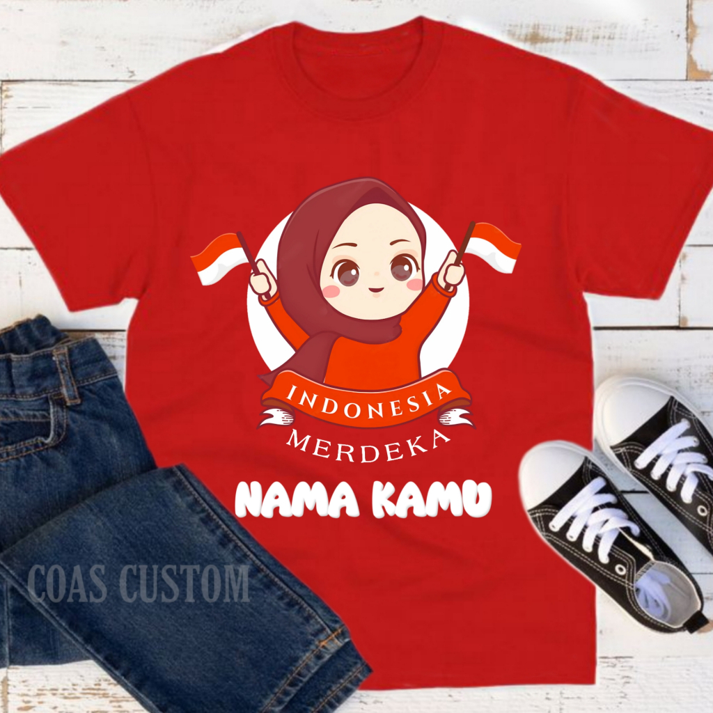BAJU KAOS ANAK 17 AGUSTUSAN GRATIS SABLON NAMA