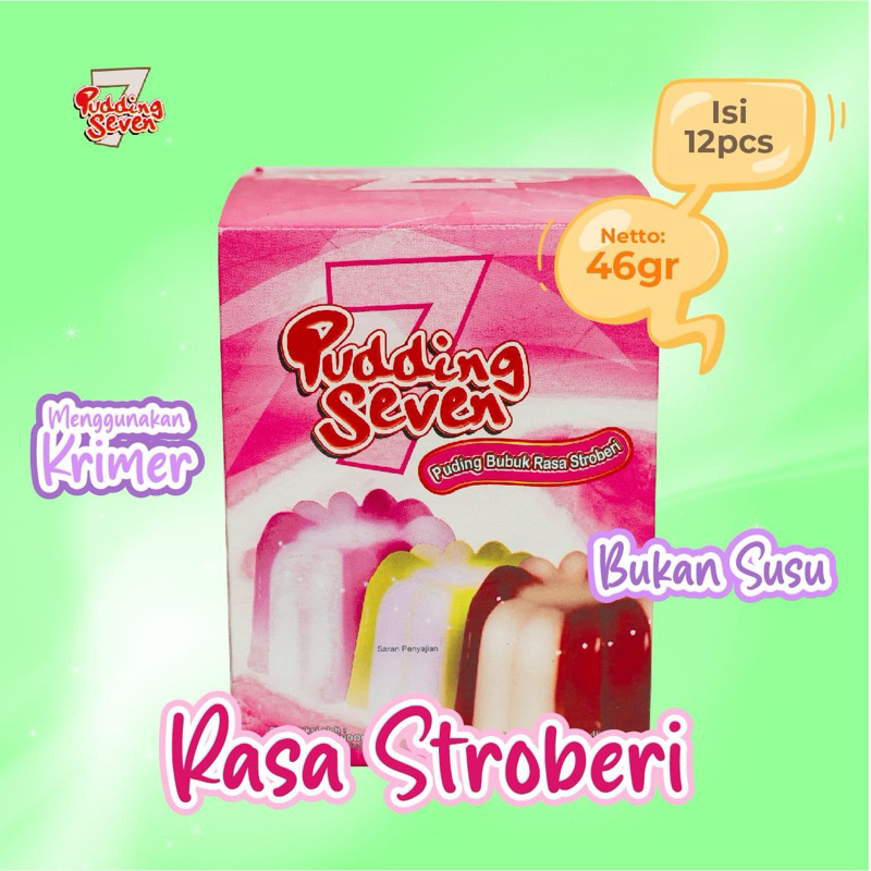 

Pudding Rasa Stoberi Setengah box/6pcs Puding Seven Agar-agar Cemilan anak anak jelly seven