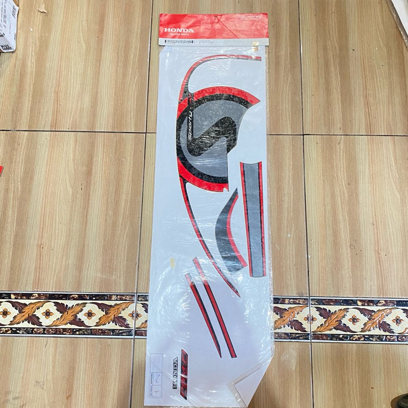 Striping Stiker Body KANAN Honda Scoopy Fi 2013-2015 Hitam merah original