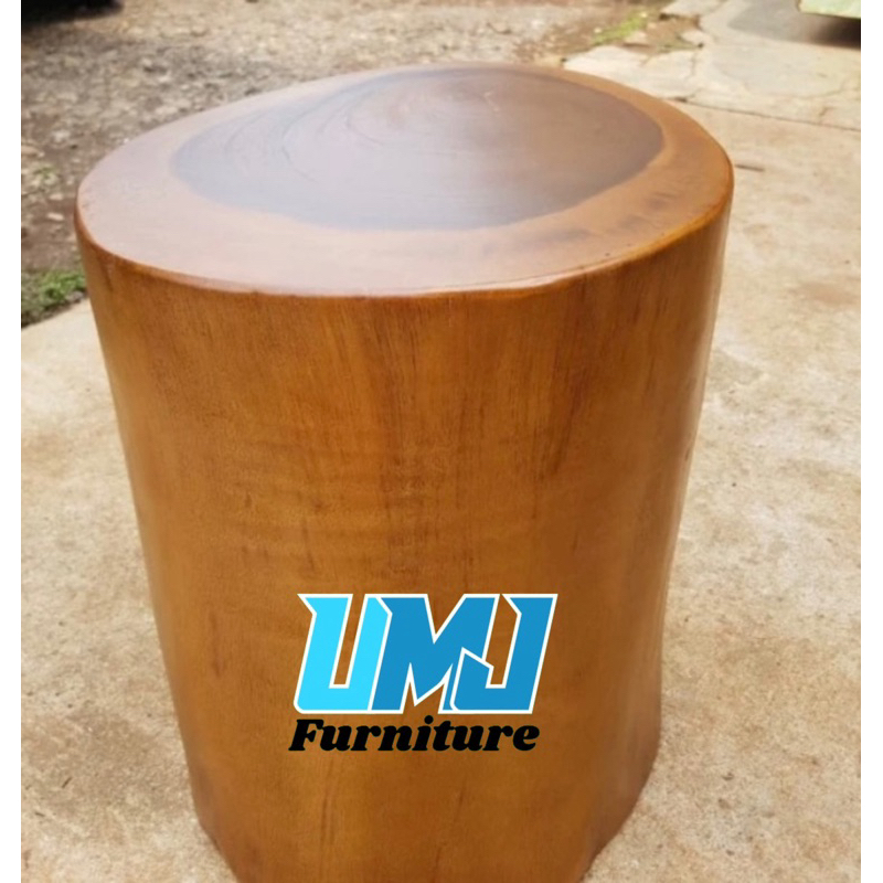 STOOL KURSI KAYU JATI LOG BULAT ALAMI UTUH | Stool Kayu Solid Jati Bulat Utuh Alami