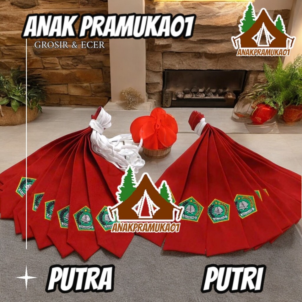Dasi mi bordir putra putri / dasi anak mi karet bordir