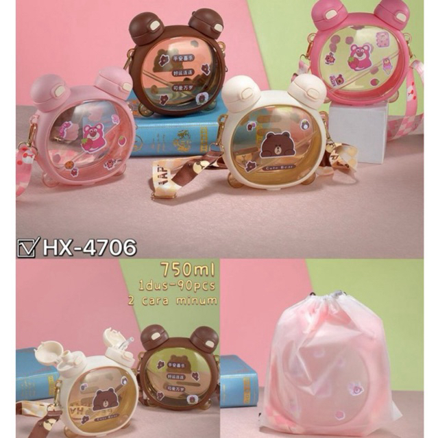 BOTOL MINUM ANAK KARAKTER SUPER TEBAL 700 ML / BOTOL MINUM VIRAL HX 280 DAN 307 / BOTOL MINUM DONAT 