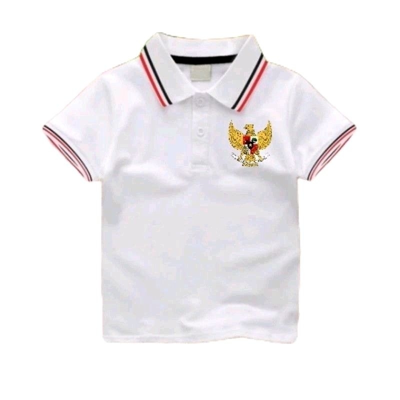 Kaos Kerah Wangki Anak Anak Lengan Pendek Logo Garuda Pancasila