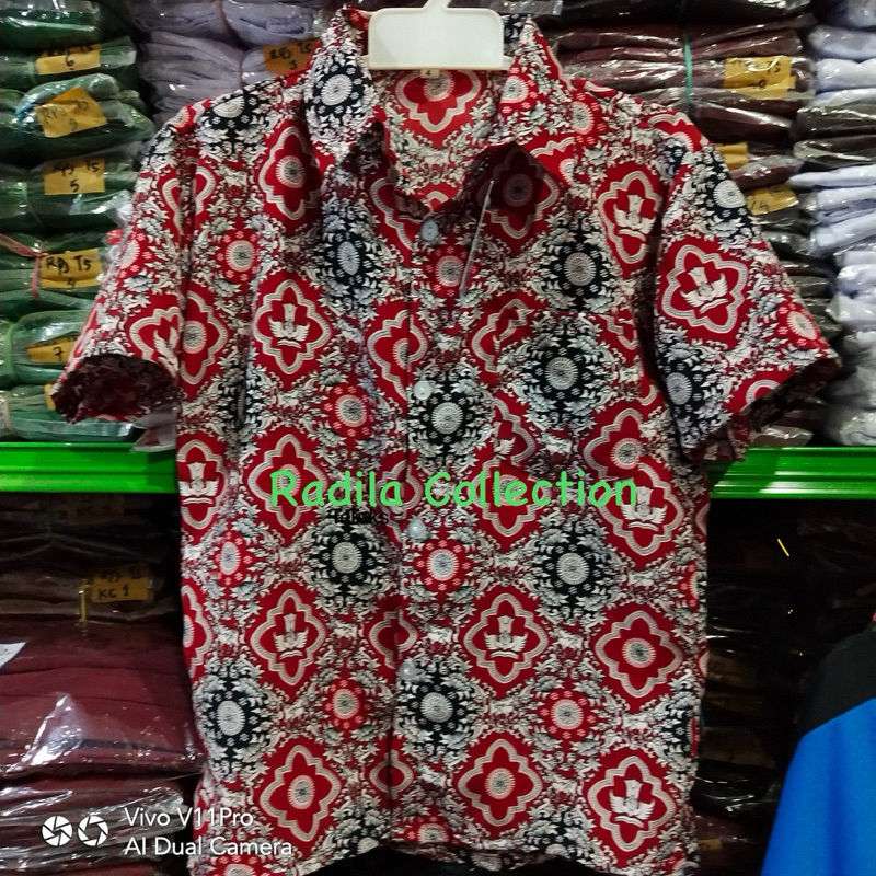 Seragam Sekolah Batik SD Lengan Pendek Tunas Harapan Kain Tissu