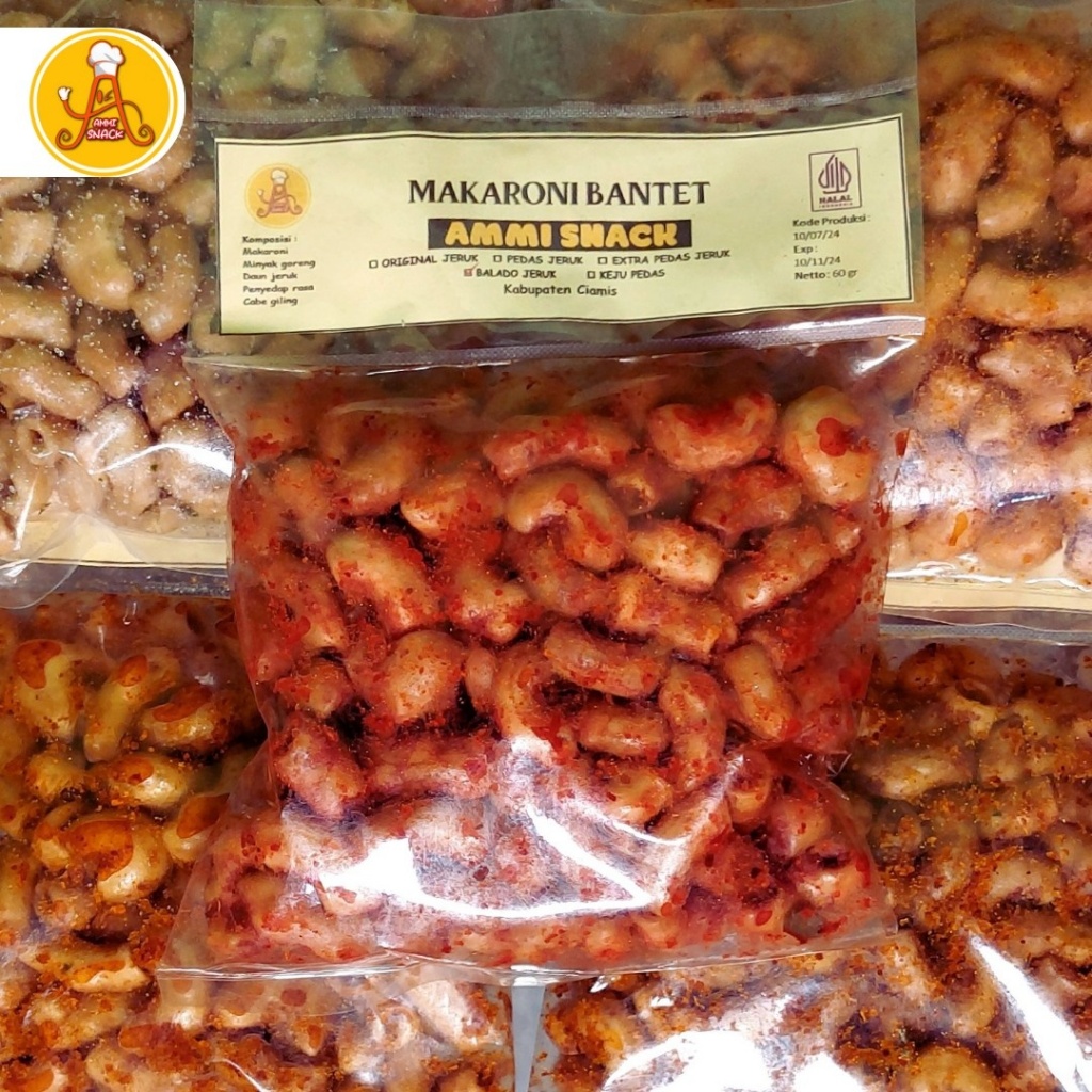 

[Ammi Snack] Cemilan Makaroni Bantet Extra Daun Jeruk Ciamis