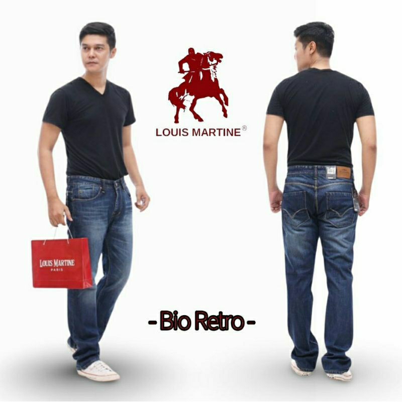 Celana Jeans LOUIS MARTINE Original Celana Jeans Pria Standar Reguler