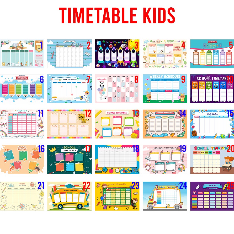 

PRODUK AWAL TAHUN Planner Daily Weekly Monthly Jadwal Sekolah Kegiatan Schedule Board Agenda Notebook Poster Belajar
