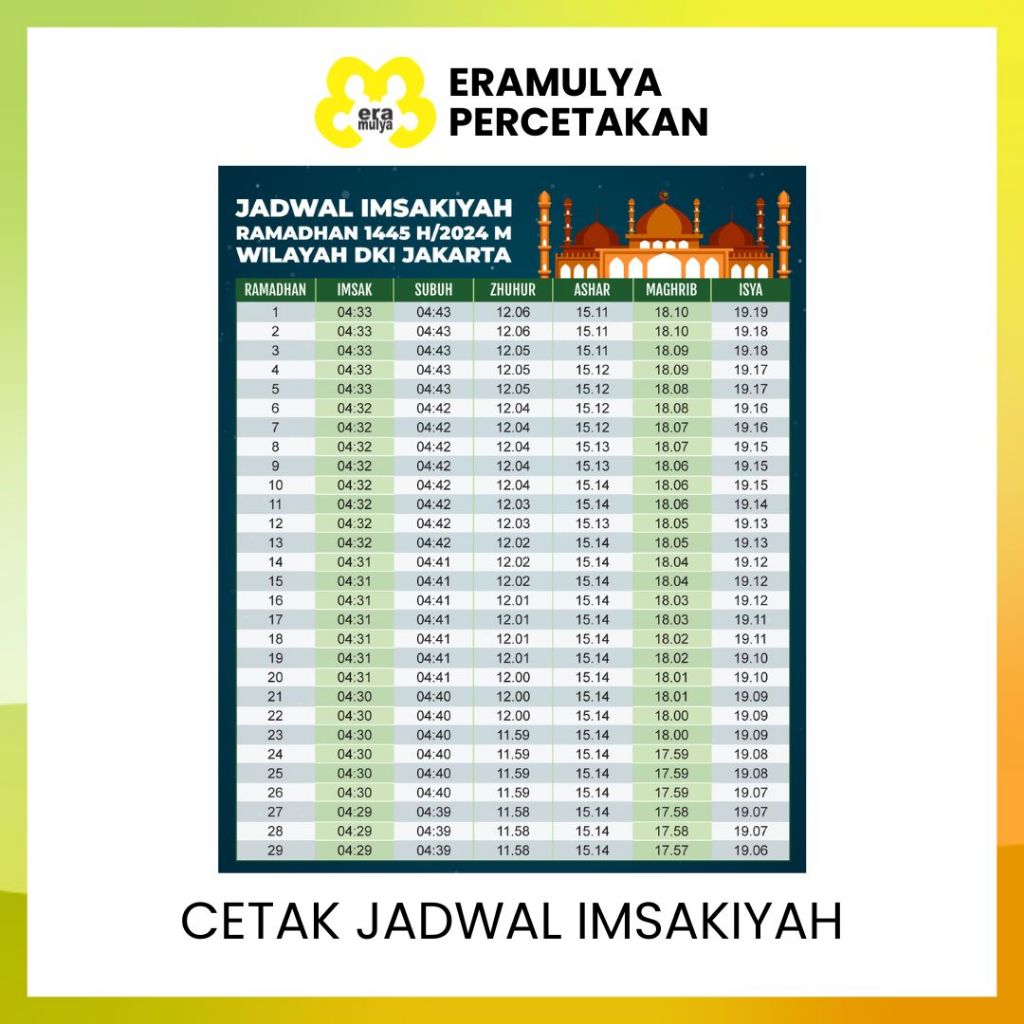 

ERAMULYA (FREE SPANDUK 3 X 1) | CETAK IMSAKIYAH / CETAK JADWAL IMSAKIYAH