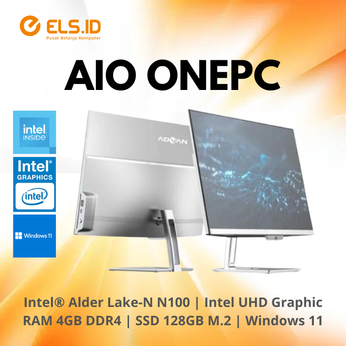Advan All in One PC AIO OnePC Intel N100 4GB SSD 128GB