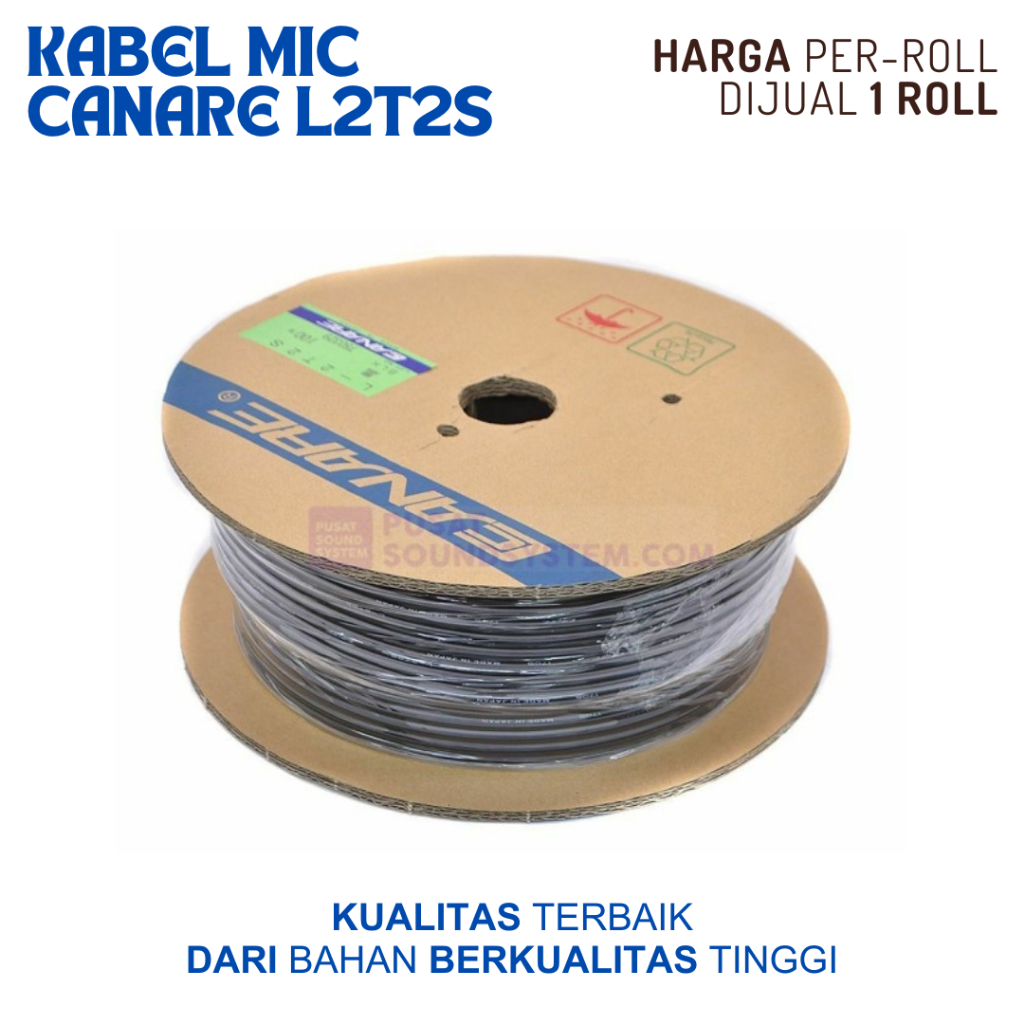 KABEL MIC CANARE 1 ROLL 80 METER KABEL AUDIO MIC CANARE L2T2S HARGA PER-ROLL KABEL AUDIO CANARE L2T2