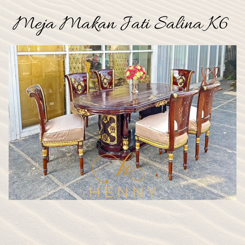 Meja Makan Salina Jati Kursi 6