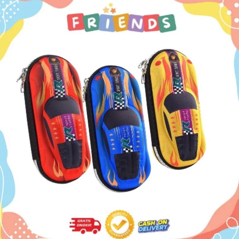 

KODE W68D CNC Kids Tempat Pensil Kotak Pensil Pencil Case TK SD Bahan EVA 3D Mobil Car