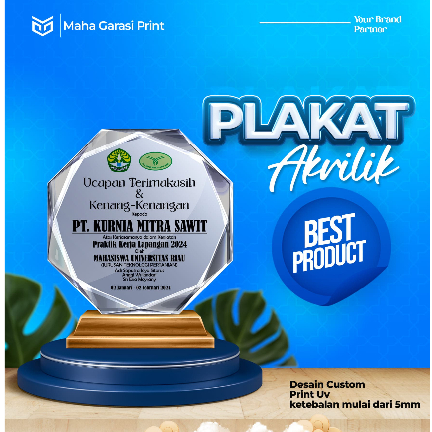 

Palakat Akrilik Custom Desain