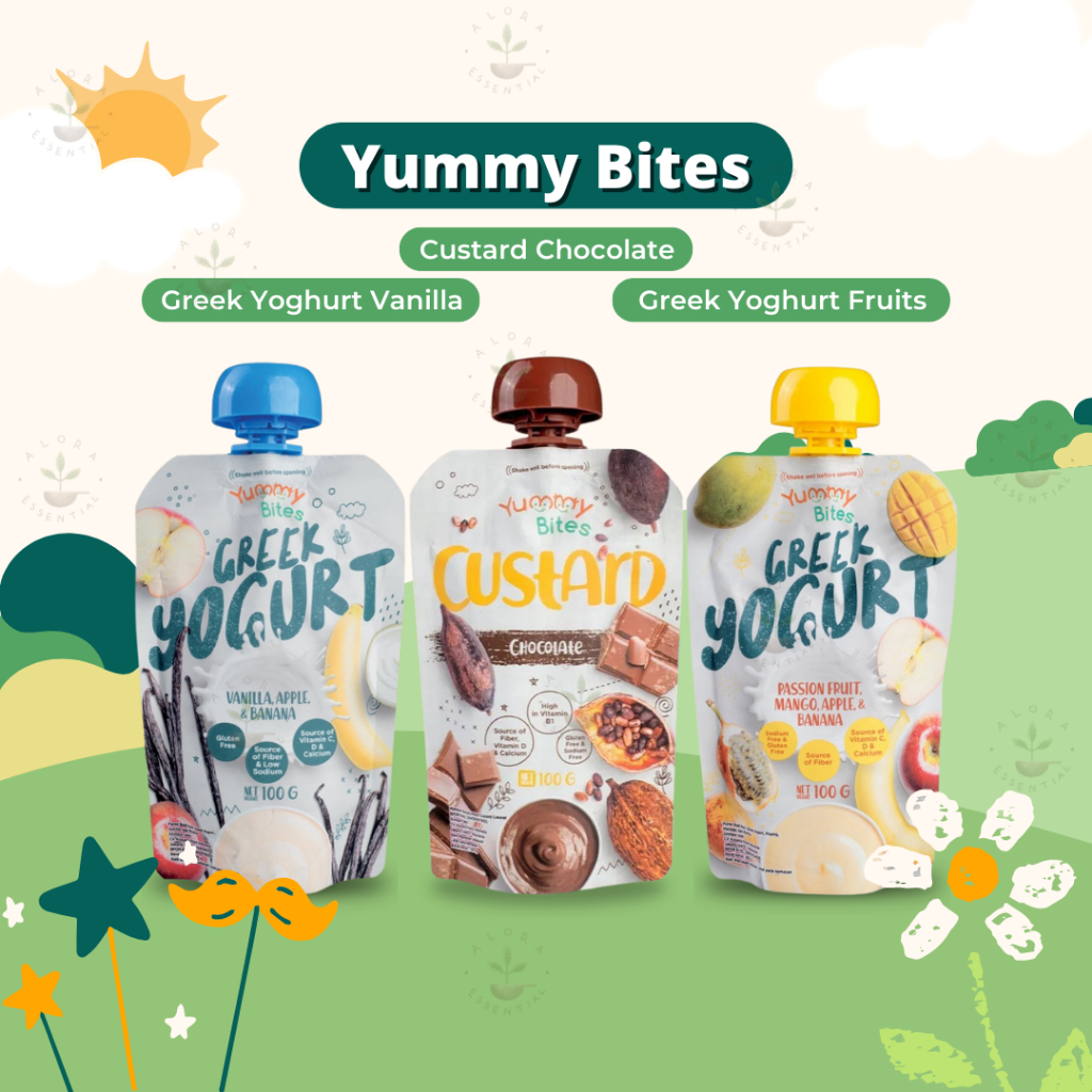 Yummy Bites Yogurt - Yoghurt Yogurt Bayi Puree Bayi - Yummy Bites Greek Yogurt Custard - Makanan Bay