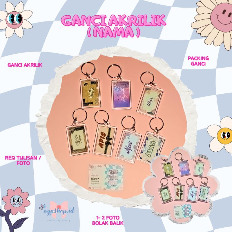 GANCI AKRILIK/GANTUNGAN KUNCI AKRILIK NAMA/GANCI NAMA/CUSTOM GANCI NAMA AKRILIK