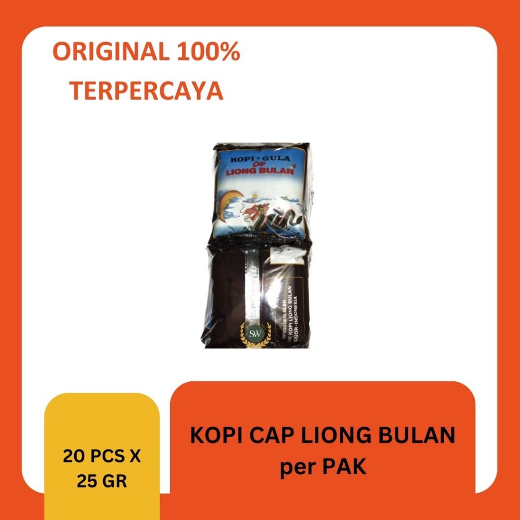 

Kopi + Gula Cap Liong Bulan PAK (Isi 20 sachet x 25gr)