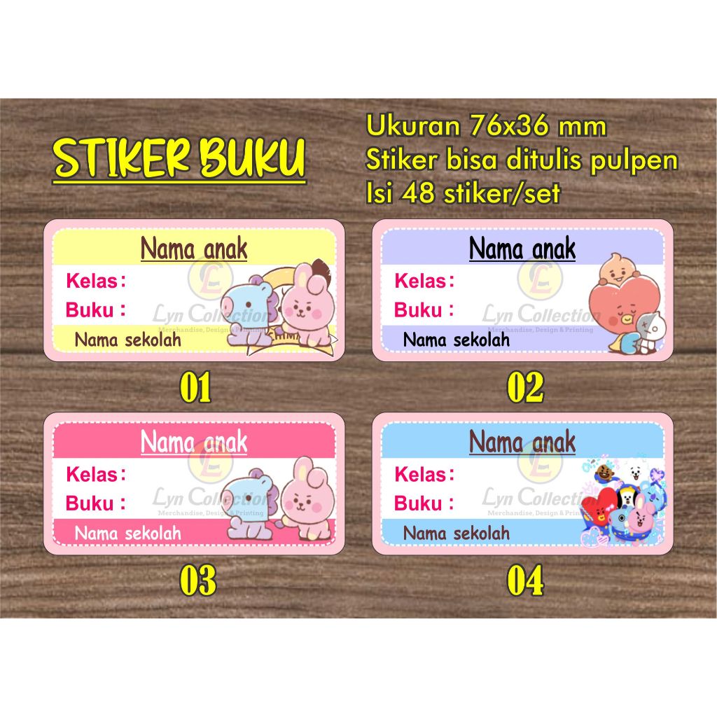 

Stiker Buku Karakter Custom