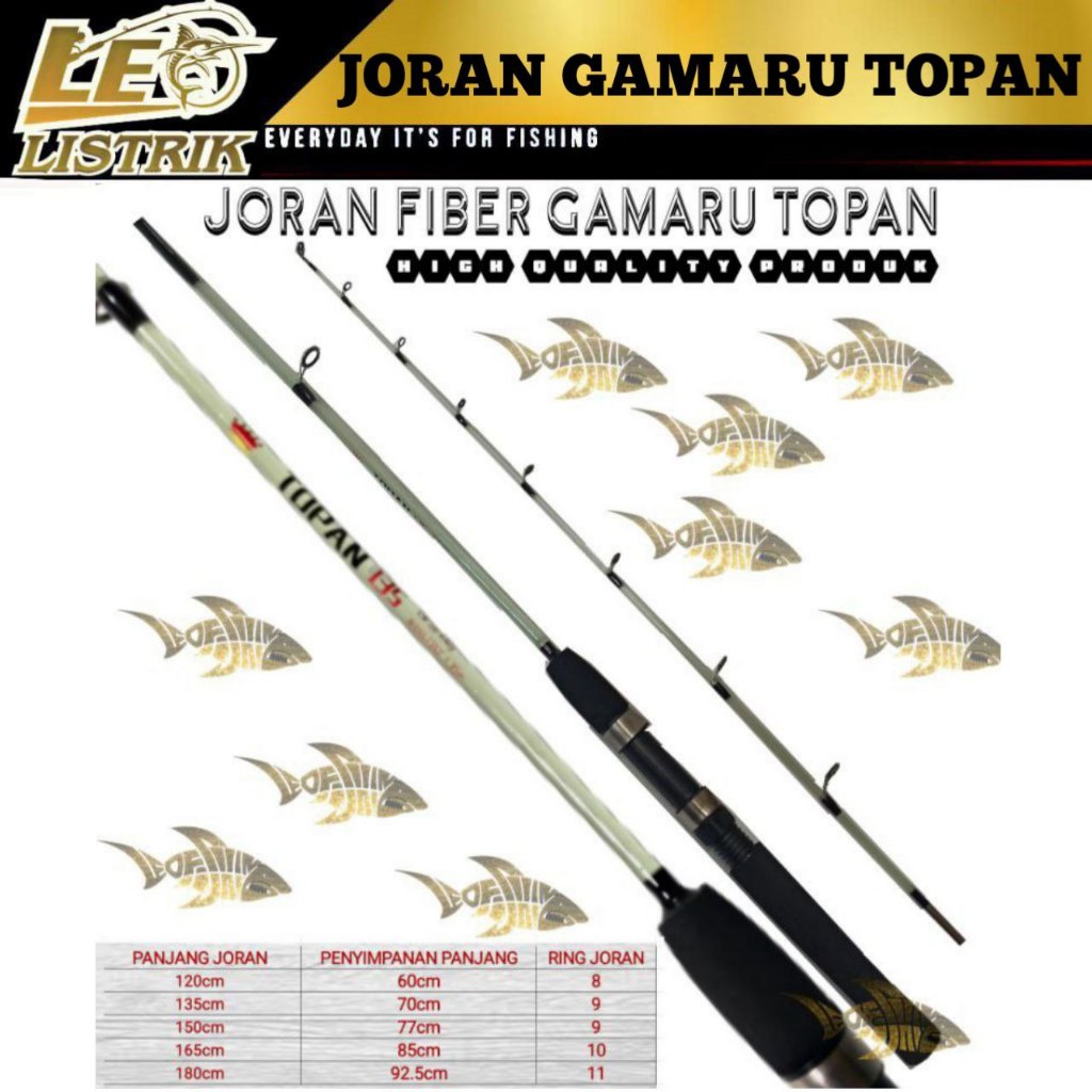 GAMARU TOPAN JORAN SAMBUNG 2 BAHAN FIBER ACTION LENTUR TERSEDIA 120 135 150 165 180