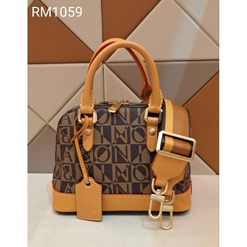 tas bonia original alma xs monogram tali lebar