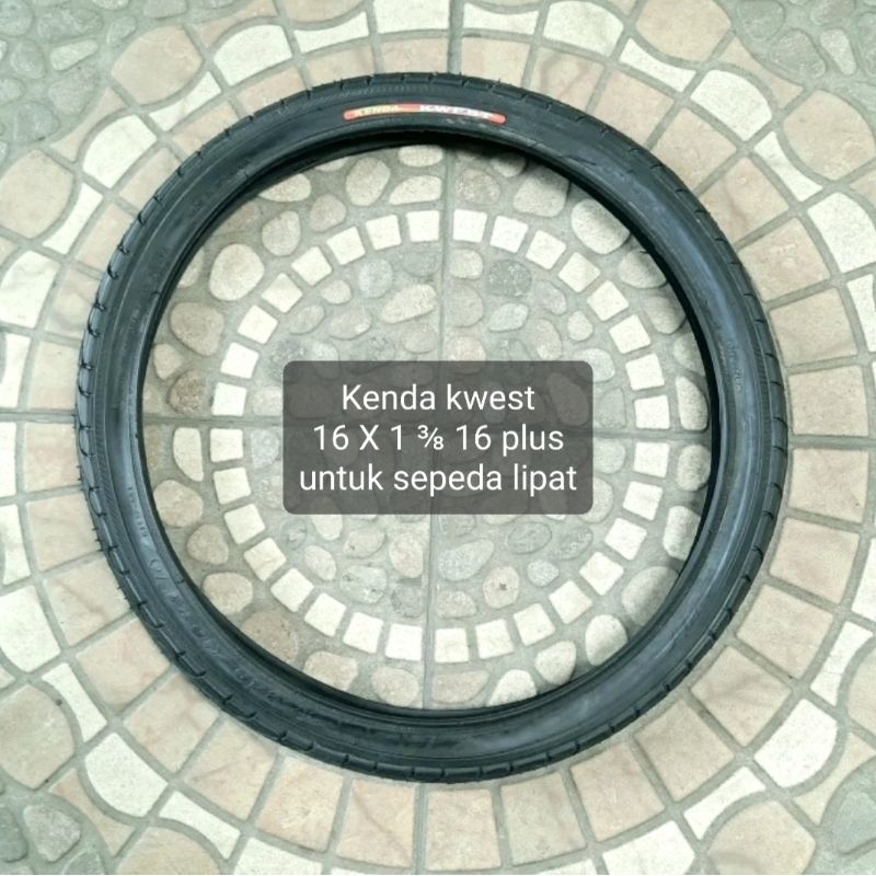 BAN LUAR KENDA 16 X 1 ⅜ UNTUK SEPEDA LIPAT UKURAN 16 PLUS 16 X 1 3/8