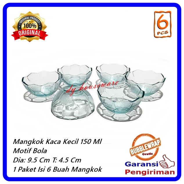 Mangkok Kaca Kecil Mangkok Cuko Bola Mangkuk Hadiah Survenir ( Harga 6Pcs )