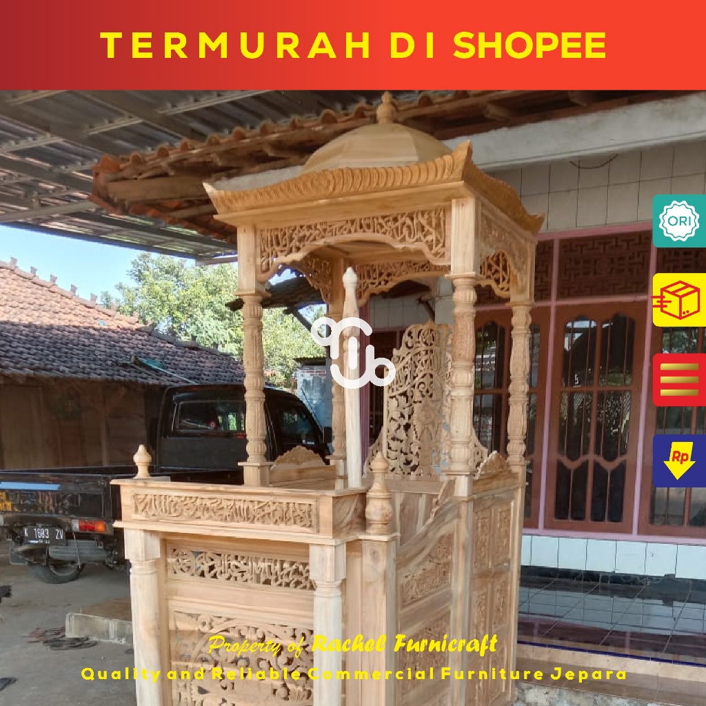 Jual mimbar masjid Mahkota puncak minimalis Ready Mentahan/Matengan