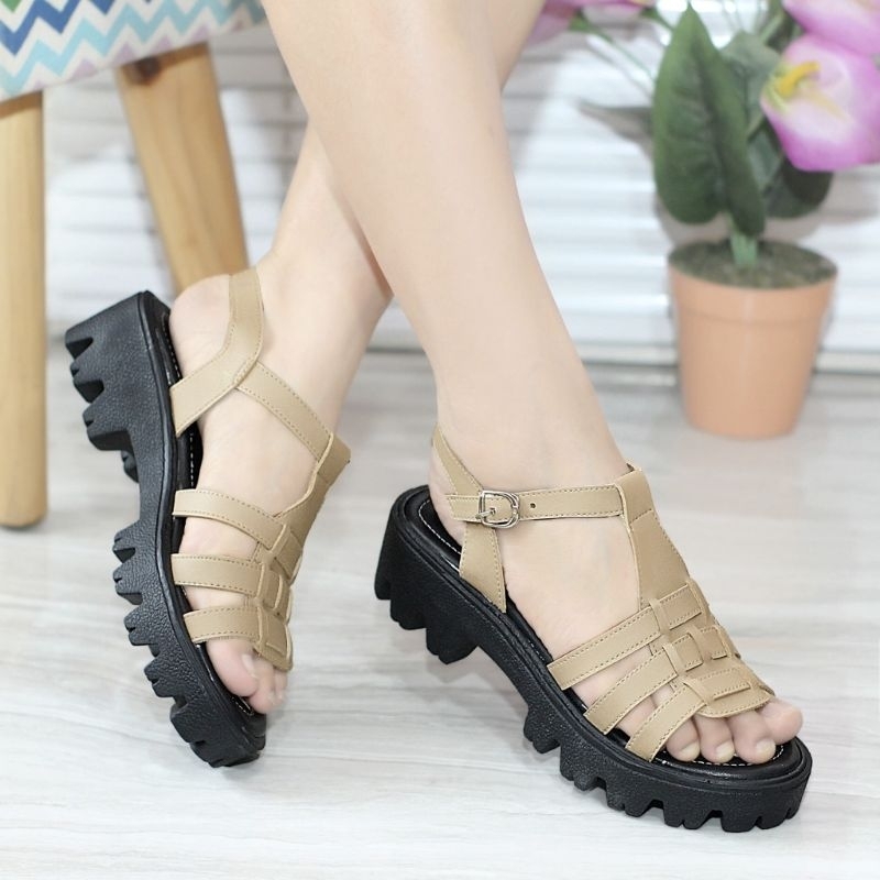 Sendal Wanita Dockmart Terbaru Sepatu sendal wedges slop Tali Korea Style Kekinian