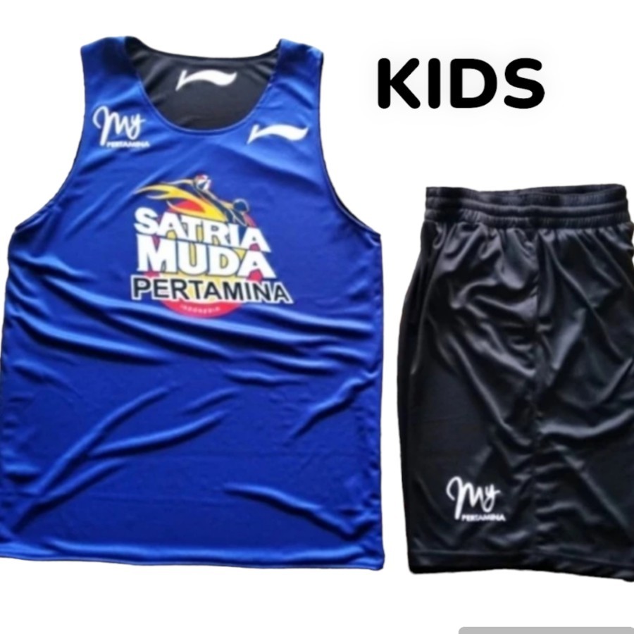 JERSEY BASKET ANAK / KIDS SATRIA MUDA PERTAMINA JERSEY TRAINING OLAHRAGA BASKETBALL SETELAN