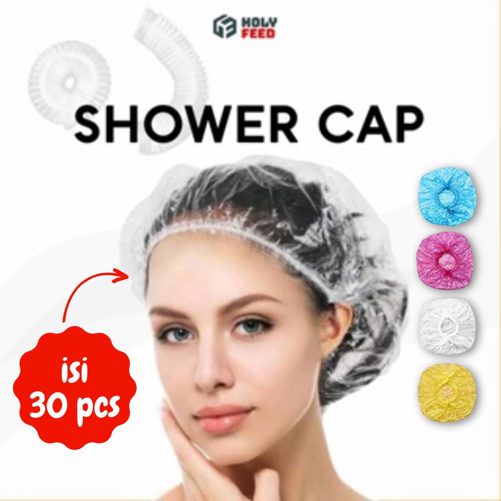 SHOWER CAP Penutup Rambut PENUTUP KEPALA GOJEK Caps Disposable Shower Anti Basah