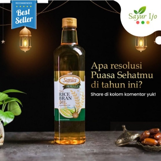 

Sania Royale Pure Rice Bran Oil 1 Liter / Botol Minyak Goreng Alami PREMIUM Original Cooking Oil