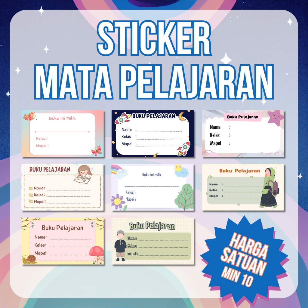 

Stiker Mapel Label Buku Pelajaran Sekolah Stiker mata pelajaran Lucu