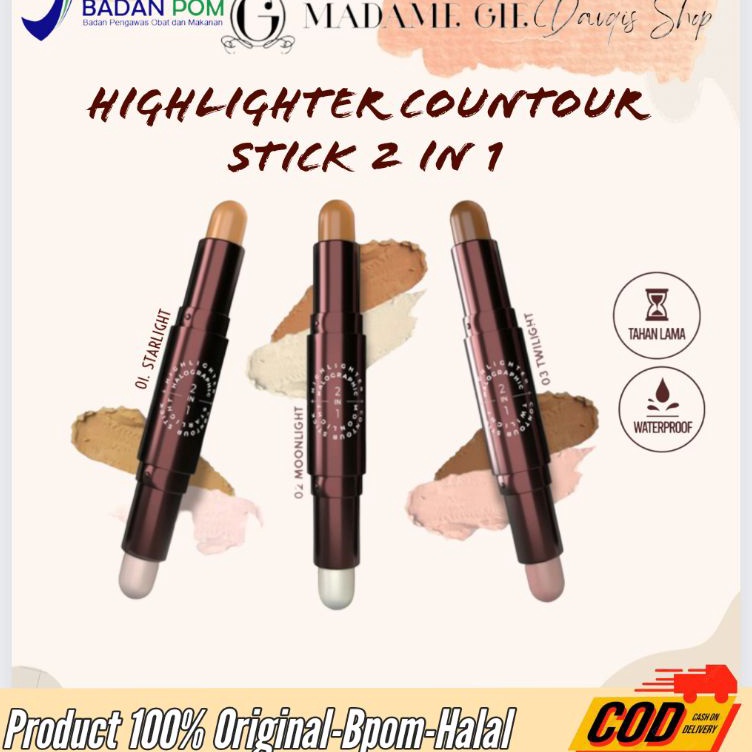 

MADAME GIE Holografhic 2in1 Highlighter Countour Stick KODE Z1T2
