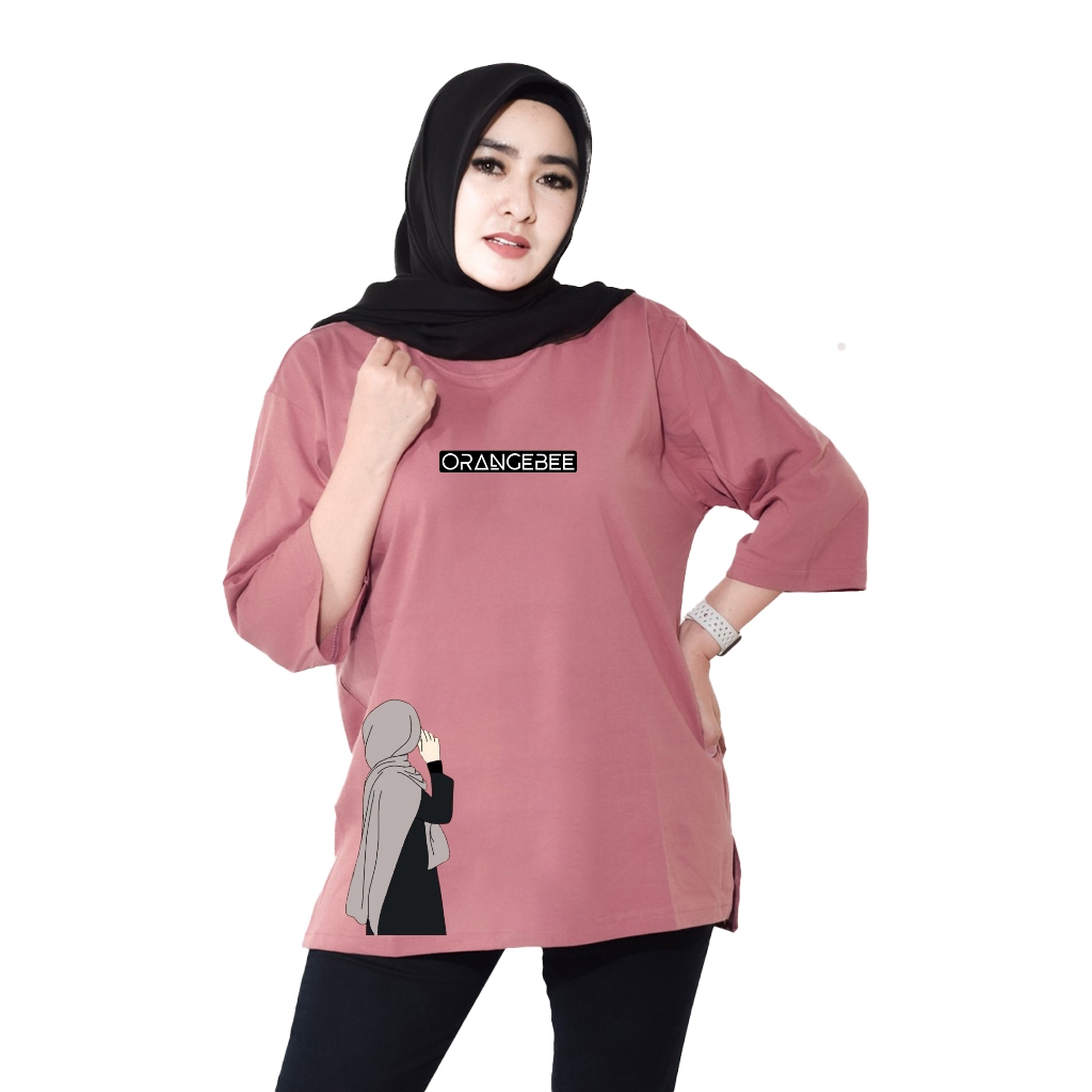 Kaos Oversize Wanita/Kaos Wanita/kaos cewek/Oversize/OrangeBee/OS-0113