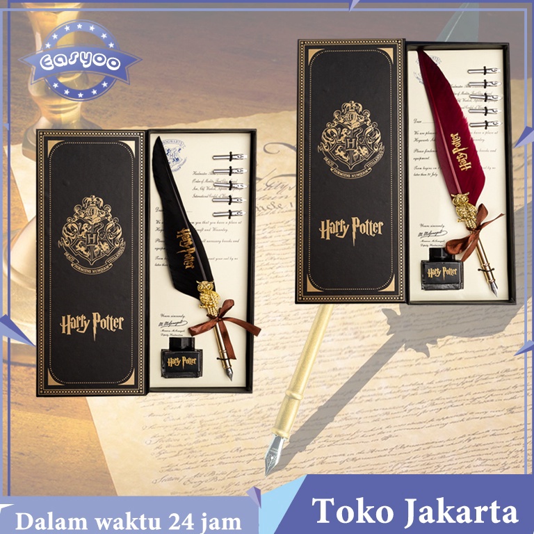 

Pulpen Bulu Set Lengkap Harry Potter Feather Quill Dip Pen Bulu Alat Kaligrafi Set Retro Calligraphy Feather Dip Pen KODE C7B8