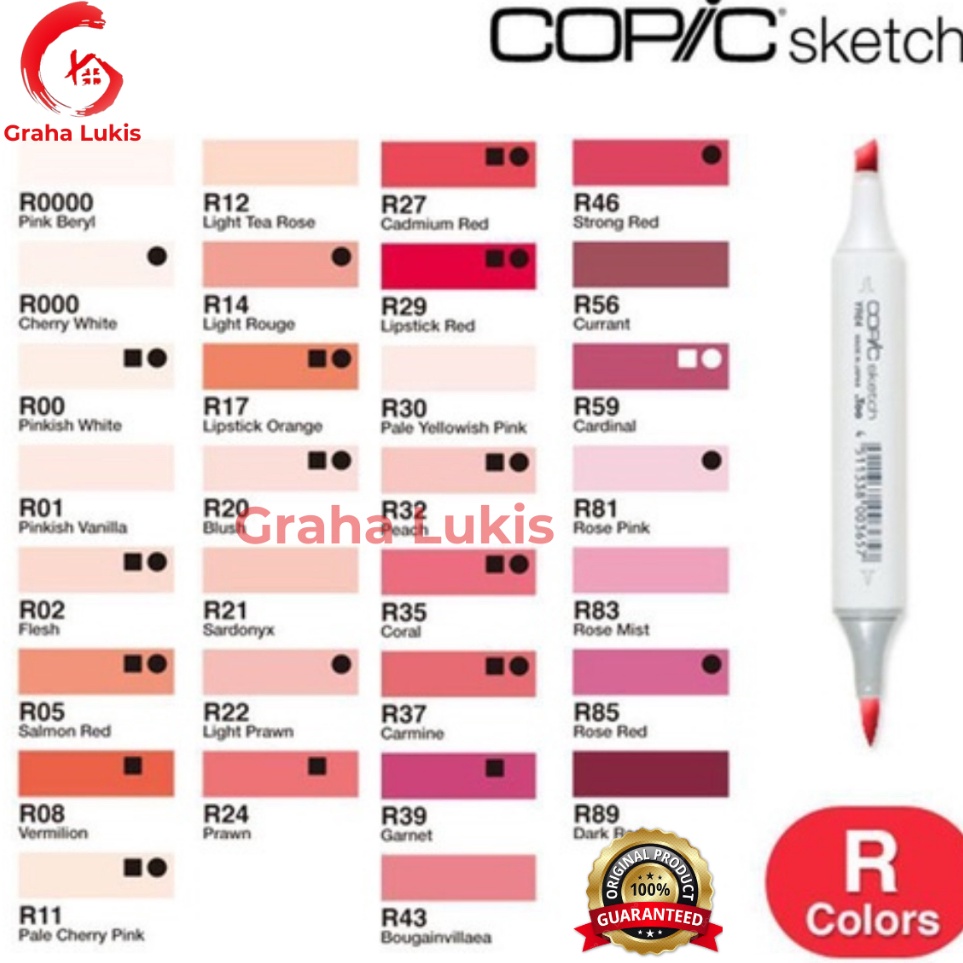 

COPIC SKETCH MARKER VARIAN R RED KODE Q7J5