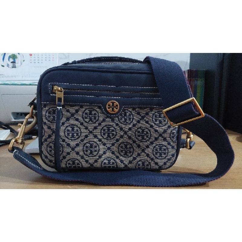 TB Torai Burch Monogram Jacquard Camera Bag