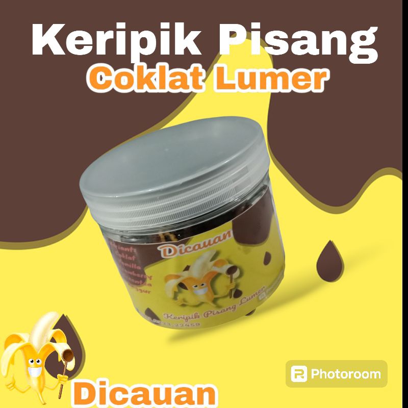 

Keripik Pisang Coklat Lumer Kemasan Toples 400Ml berat 150gr/Snack Keripik Pisang