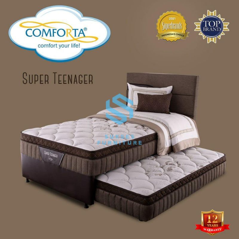 Springbed Dorong Comforta 4 Kaki Type Super Teenager/Perfect Teenager/Comfort Duo/Star Family