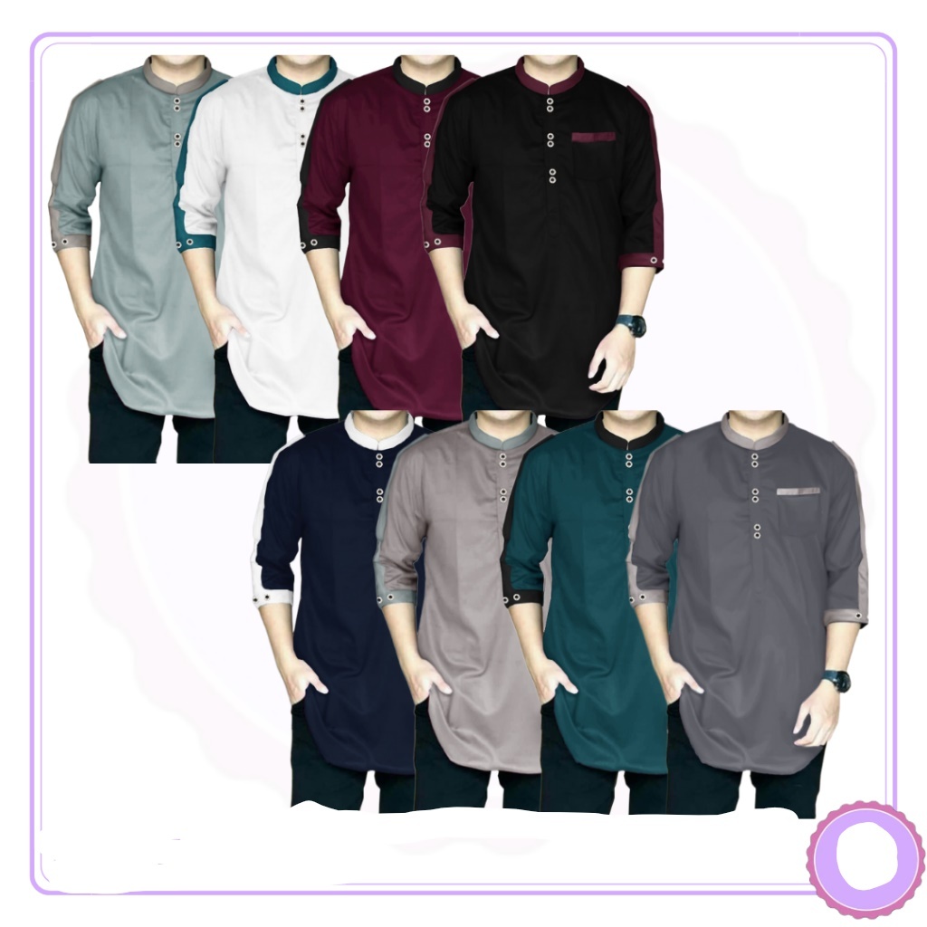Yamani Baju Koko Pria Lengan Pendek 3 per 4 Kurta Karisma Premium Quality Lembut Adem Viral Keren