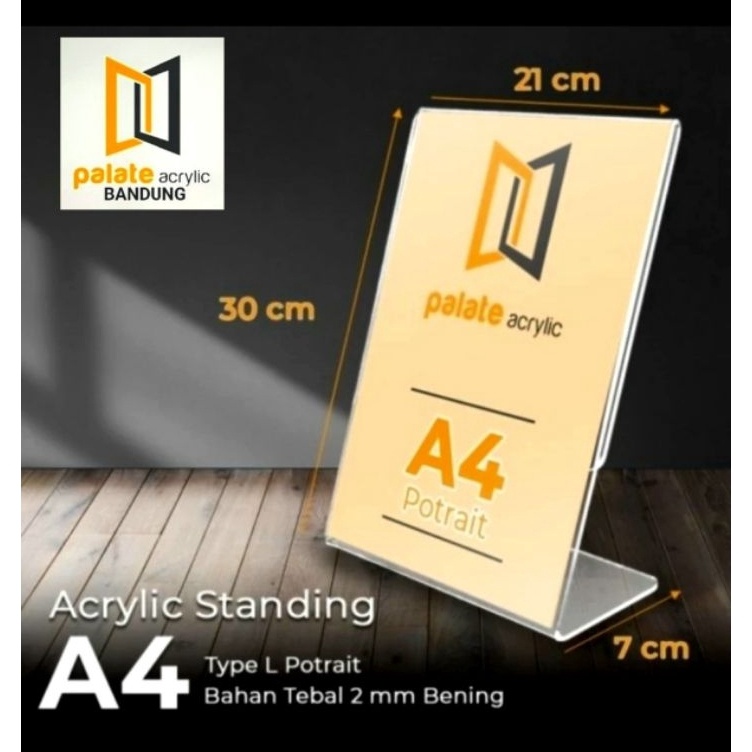

ACRYLIC TENT CARD A4L PORTRAIT AKRILIK A4L TEMPAT BROSUR A4 g X2B9