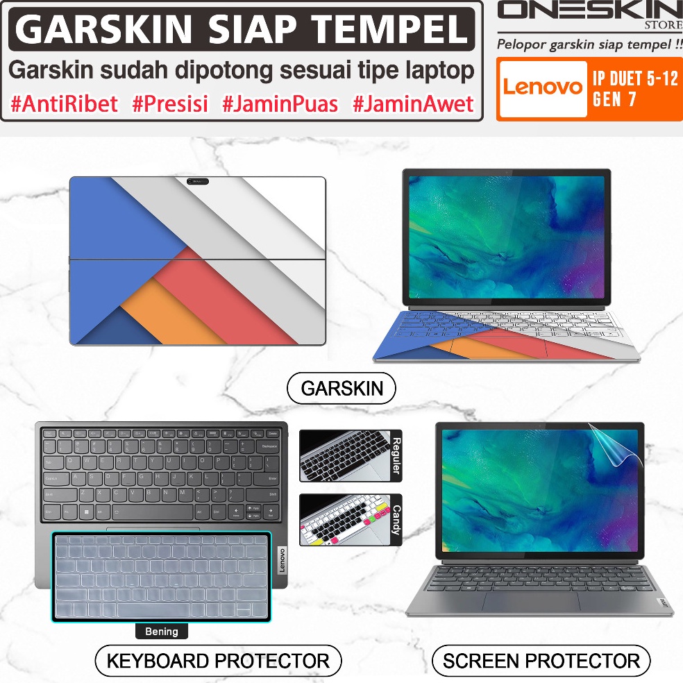 Garskin Sticker Laptop Pelindung Screen Keyboard Protector Lenovo Ideapad Duet 5 5i12 12IAU7 Gambar 