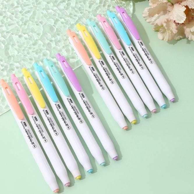 

TERBATAS Press Highlighter Highlighter Cetit warna Pastel Macaron 6 warna
