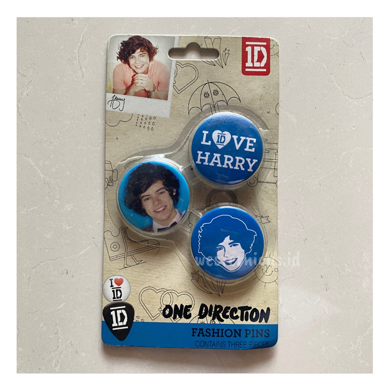 One Direction Official Merchandise ‘Harry Styles Fashion Blue Pins Badge’ 100% Original from 1D Worl