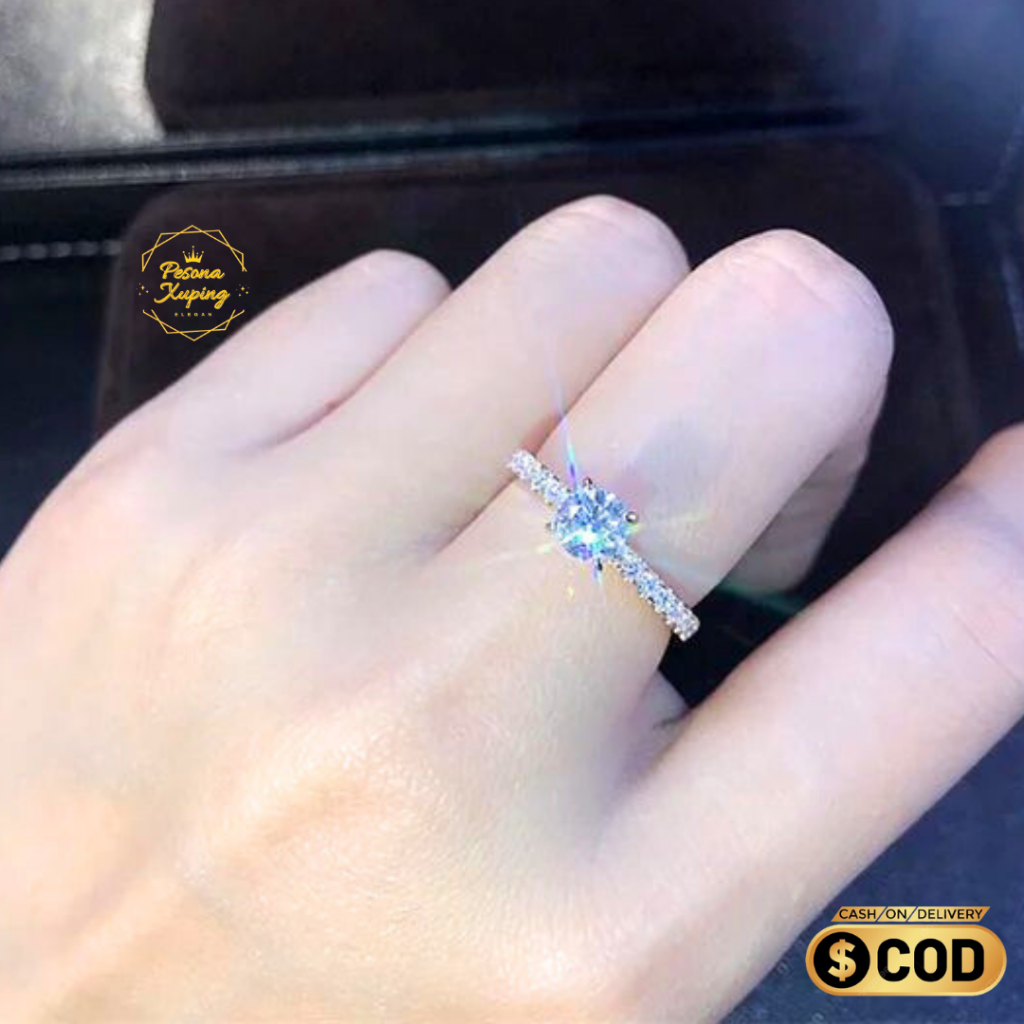 PX Cincin Titanium Xuping Anti Karat Wanita Berlian Permata Gold/ Rose Gold/ Silver Korea Mewah Eleg